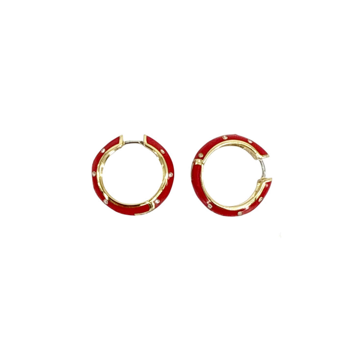 GORJANA Noel Shimmer Hoops in Gold & Red