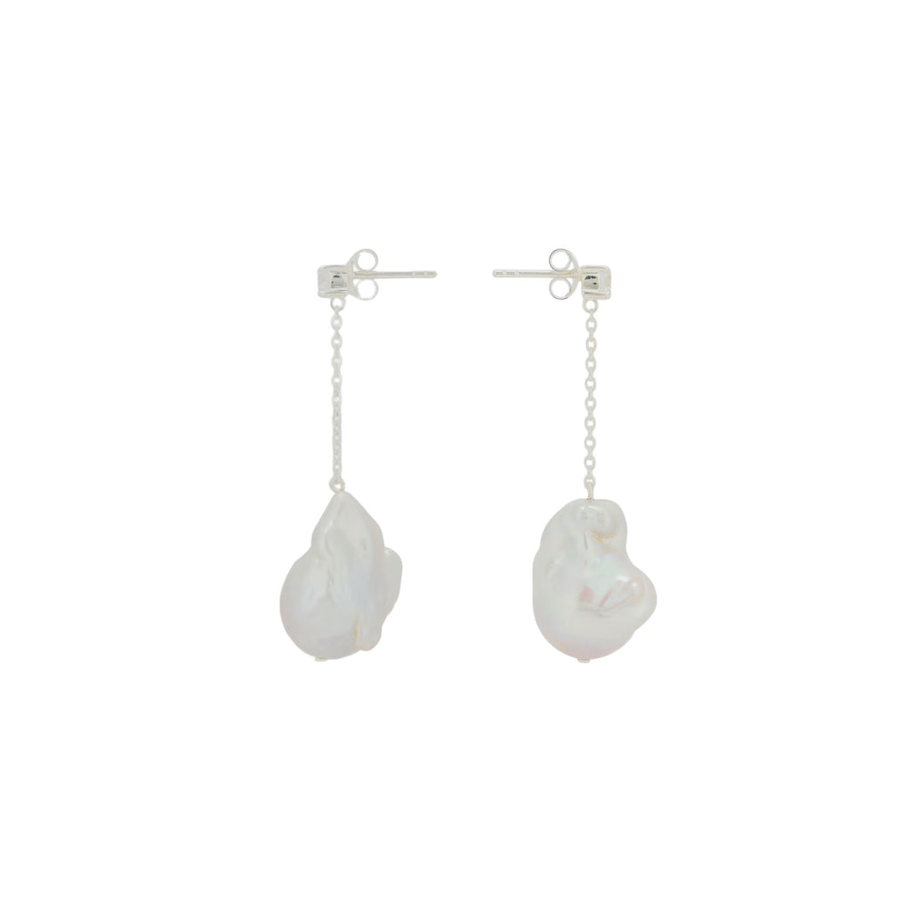 COMPLETEDWORKS Suspended Boulder Baroque Pearl & CZ Sterling Silver Earrings COMPLETEDWORKS