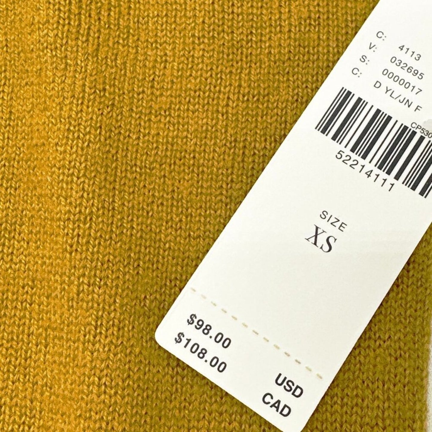 ANTHROPOLOGIE Araminta Pullover Sweater in Mustard Yellow XS