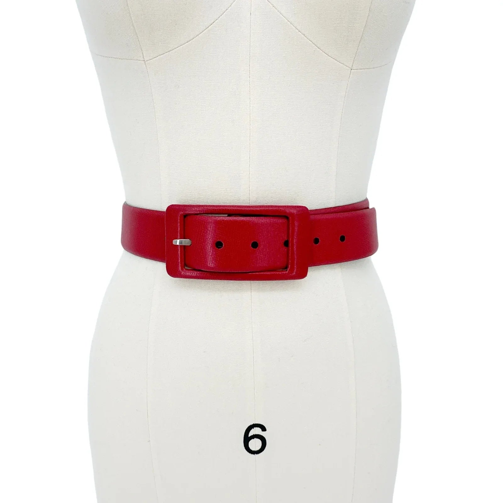 Jil SANDER Leather Belt with Leather Buckle in Red XS - flyKAMP