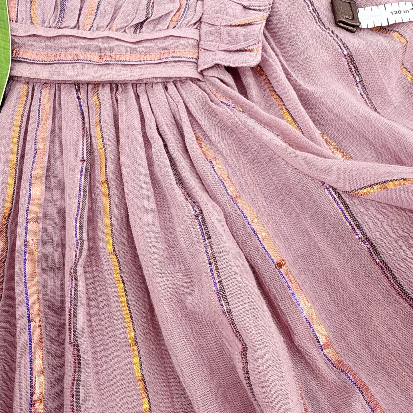 FARM RIO Pleated Yoke Blouse Light Pink S