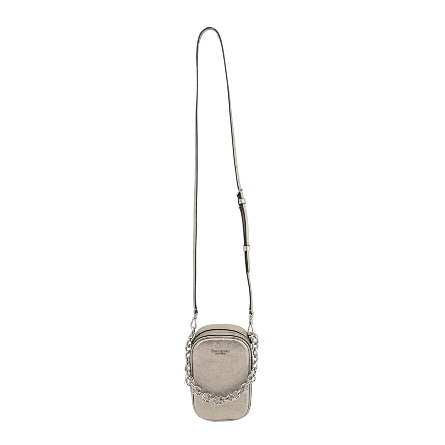 KATE SPADE New York Jolie Metallic Chain Phone Crossbody in Silver