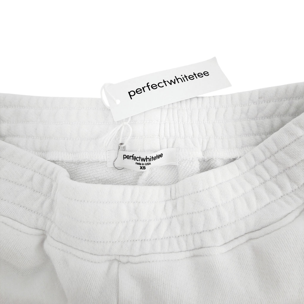 PERFECTWHITETEE Bari French Terry Sweat Short in White XS perfectwhitetee