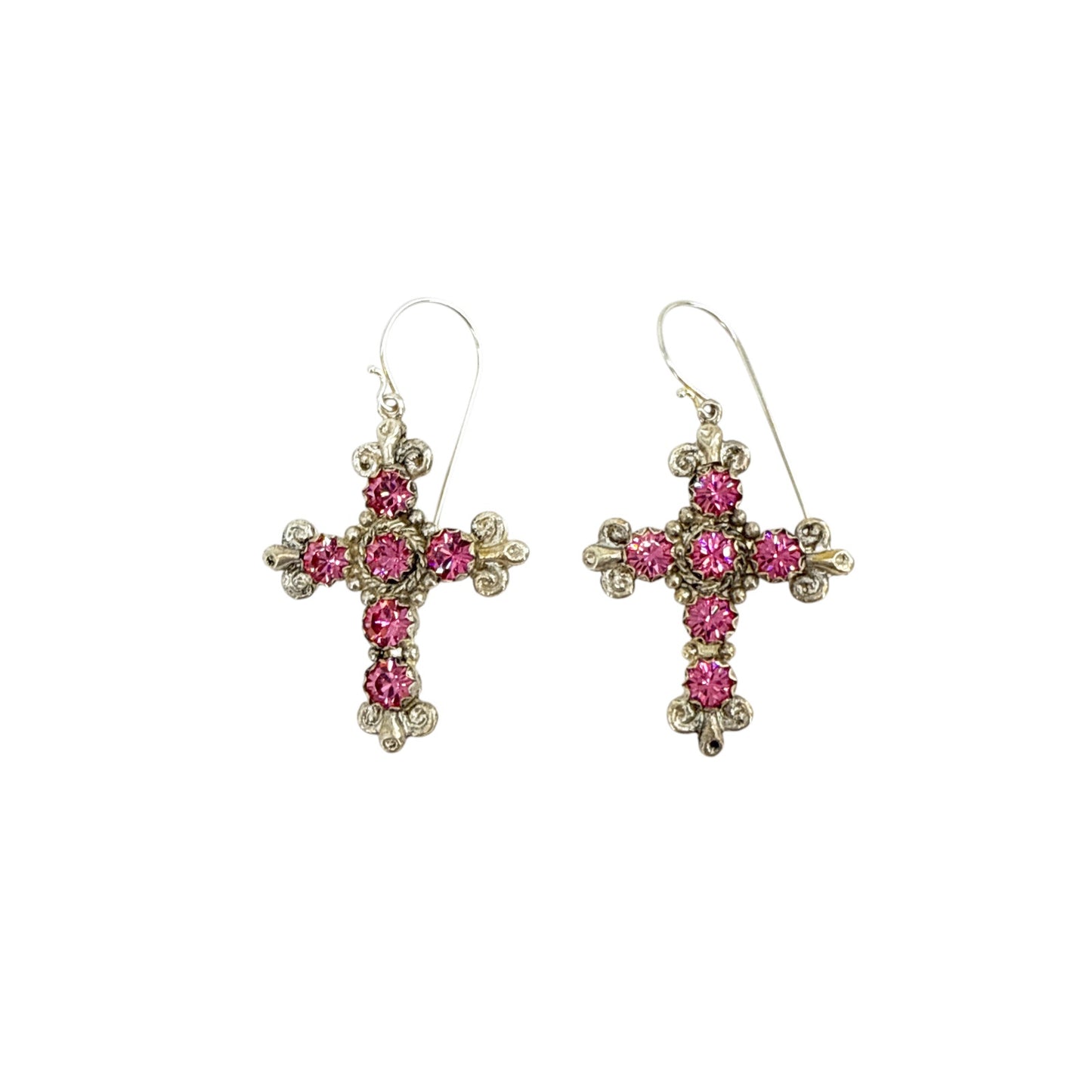 VIRGINS SAINTS & ANGELS VSA Addie Earrings Silver & Fuchsia Pink