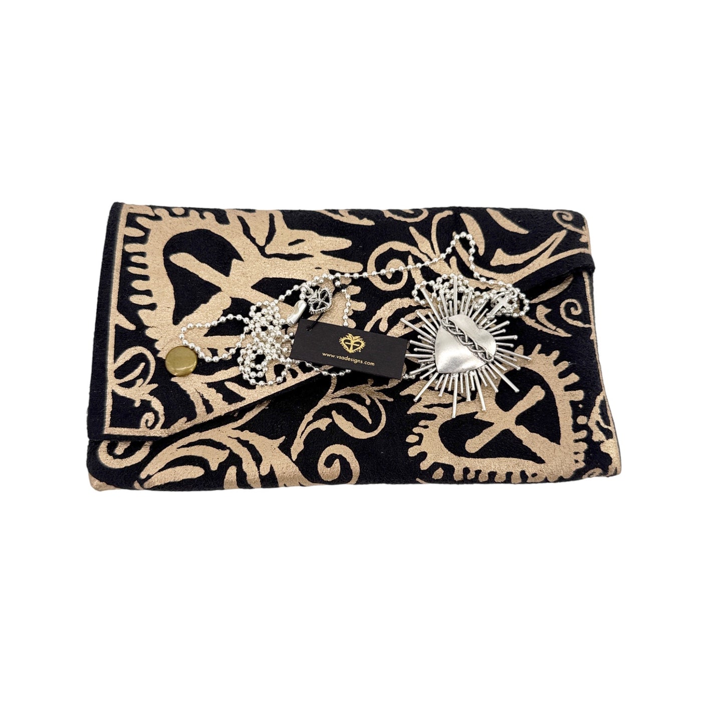 VIRGINS SAINTS & ANGELS VSA Sacred Flame Charm Necklace Silver 34" Ball Chain