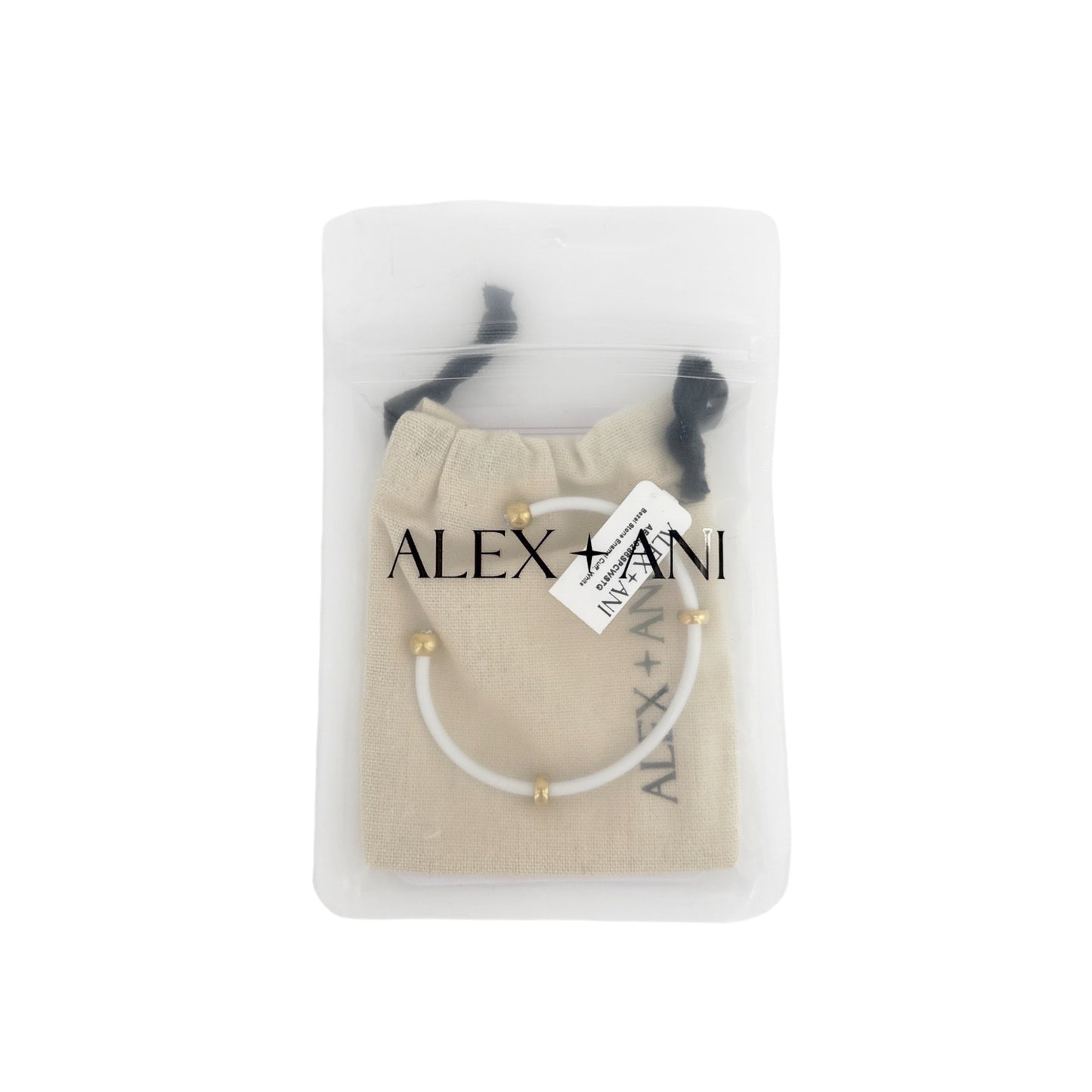 ALEX+ANI Bezel Stone Enamel Cuff in White