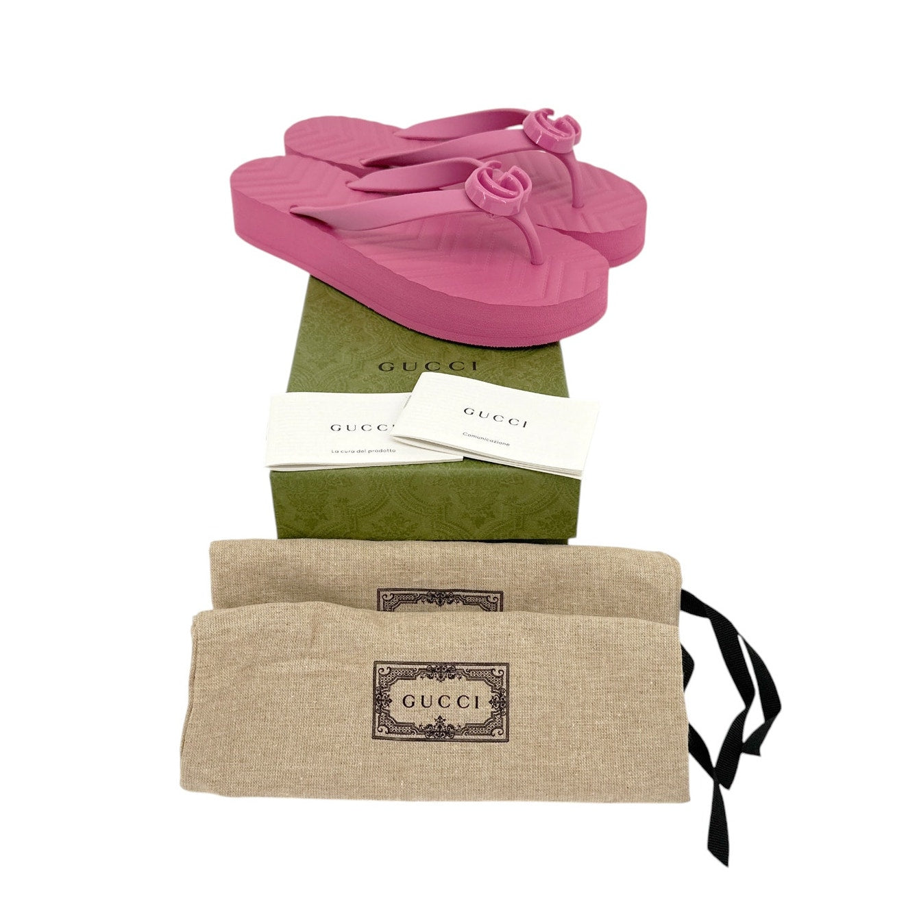 GUCCI Chevron Logo Thong Flip Flop Sandals || 37