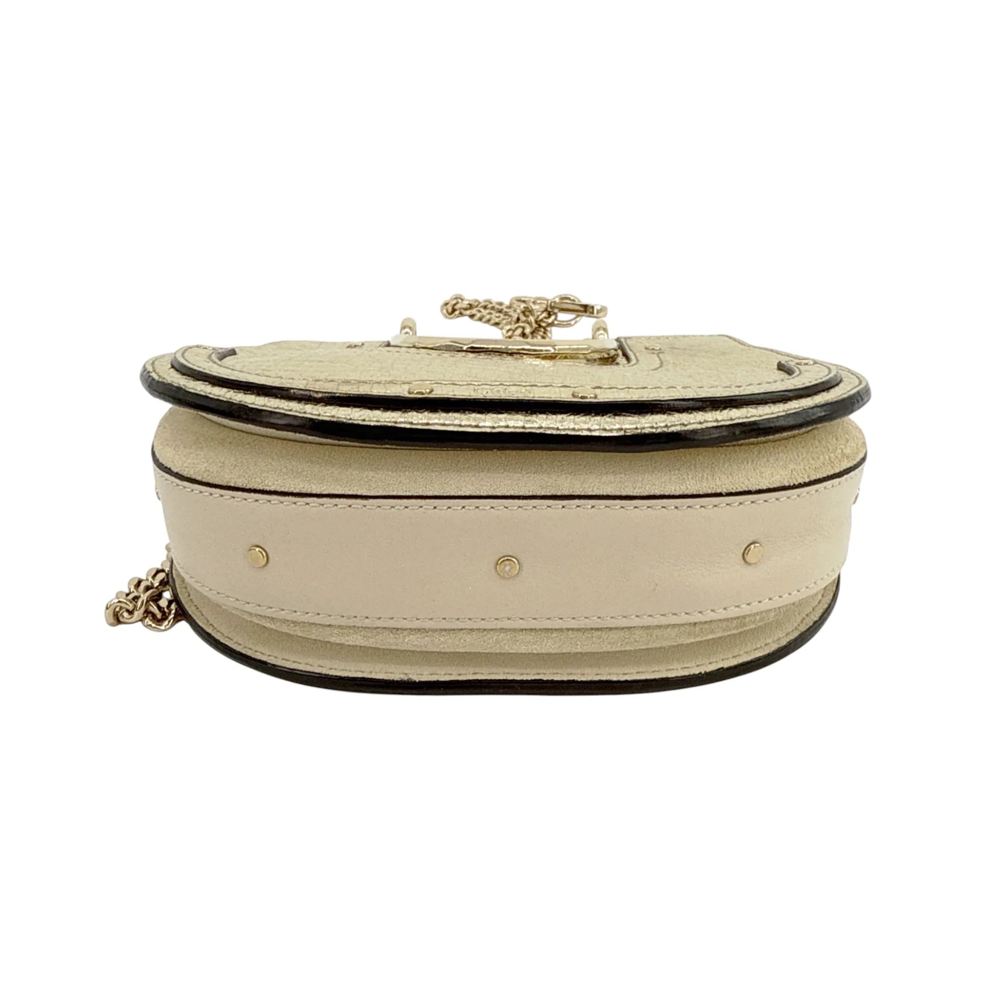 CHLOE Pixie Mini Convertible Belt Bag Metallic Gold - flyKAMP