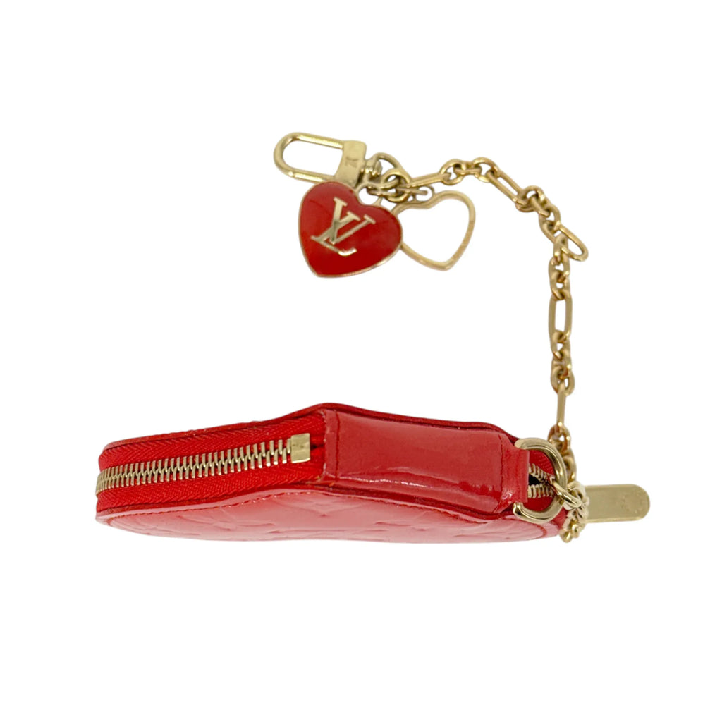 LOUIS VUITTON Vernis Heart Coin Purse Orange Sunset - flyKAMP