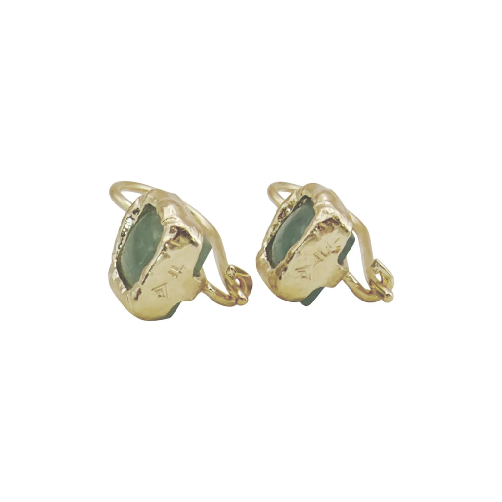 SILPADA Mediterra Natural Aquamarine Petite Drop Earrings in 14K Gold-Plated SS - flyKAMP
