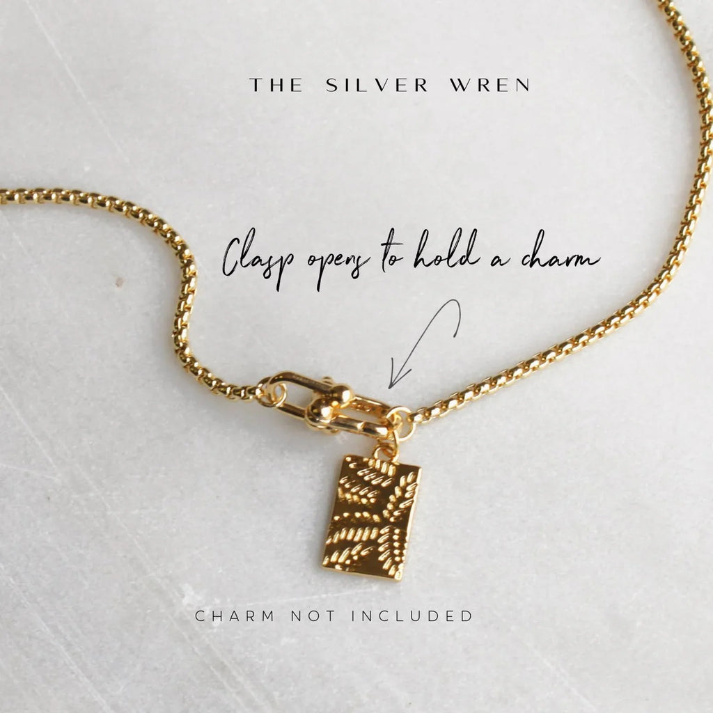 THE SILVER WREN Interlocking Charm Holder Necklace in Silver and Gold