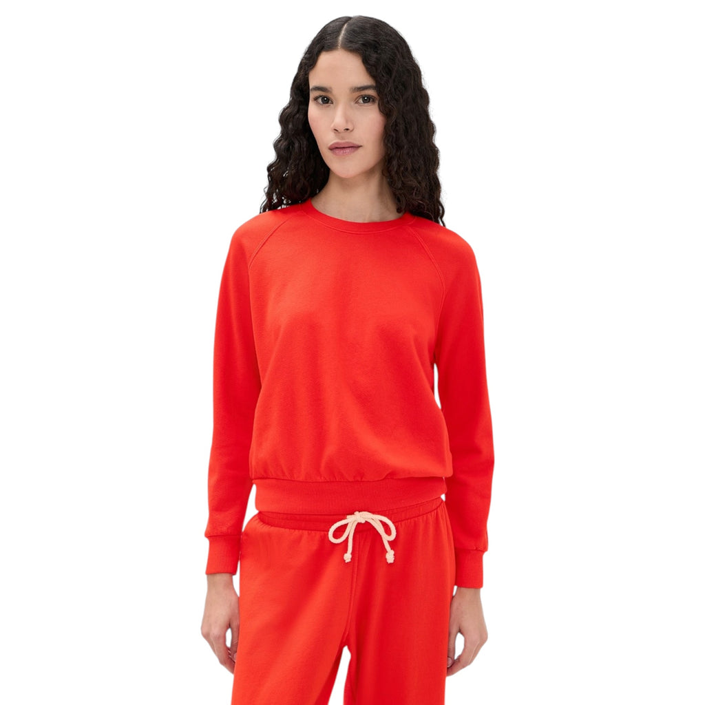 PERFECTWHITETEE Alexi French Terry Sweatshirt in Tomato S perfectwhitetee