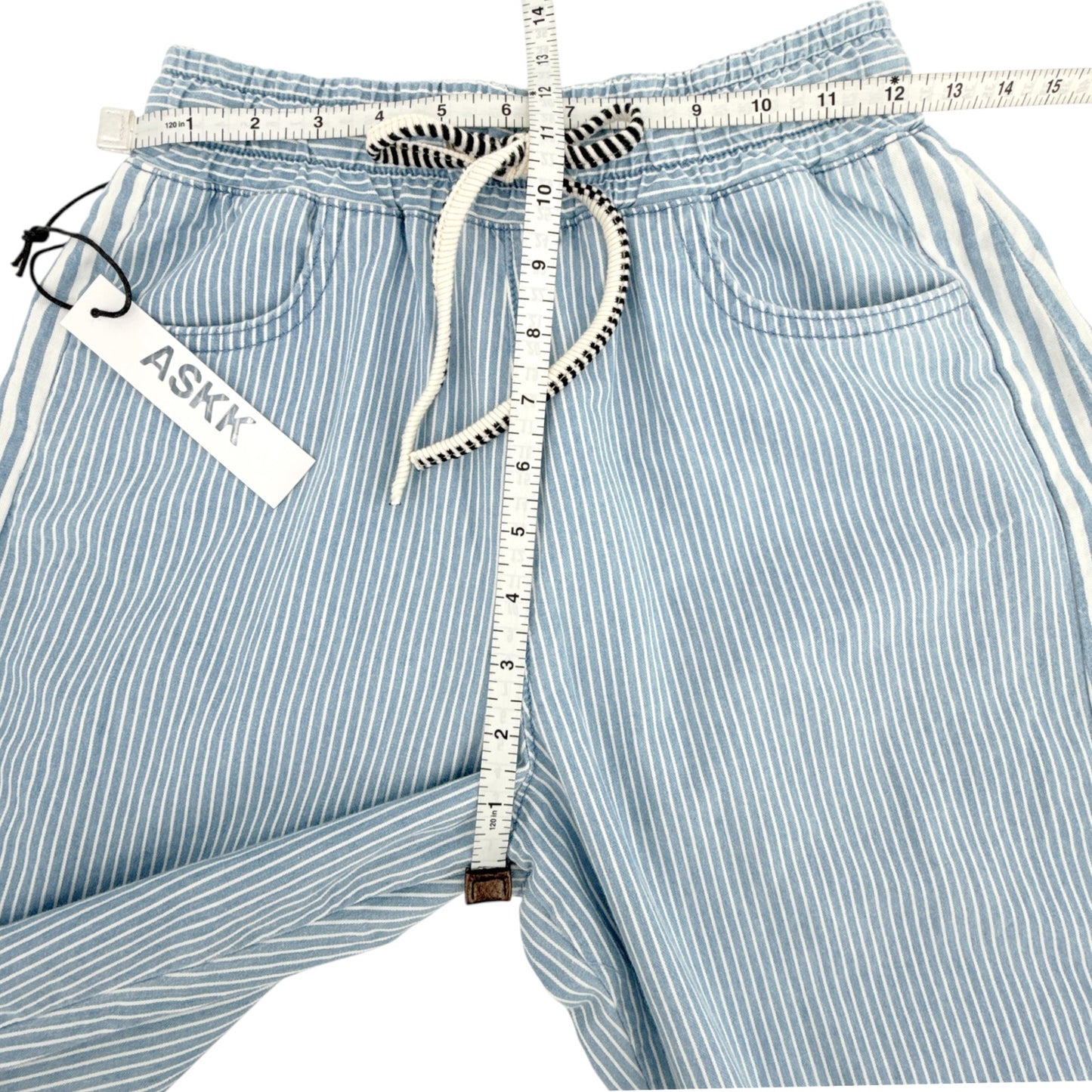 ASKK NY Cancun Pant in Blue Stripe XS