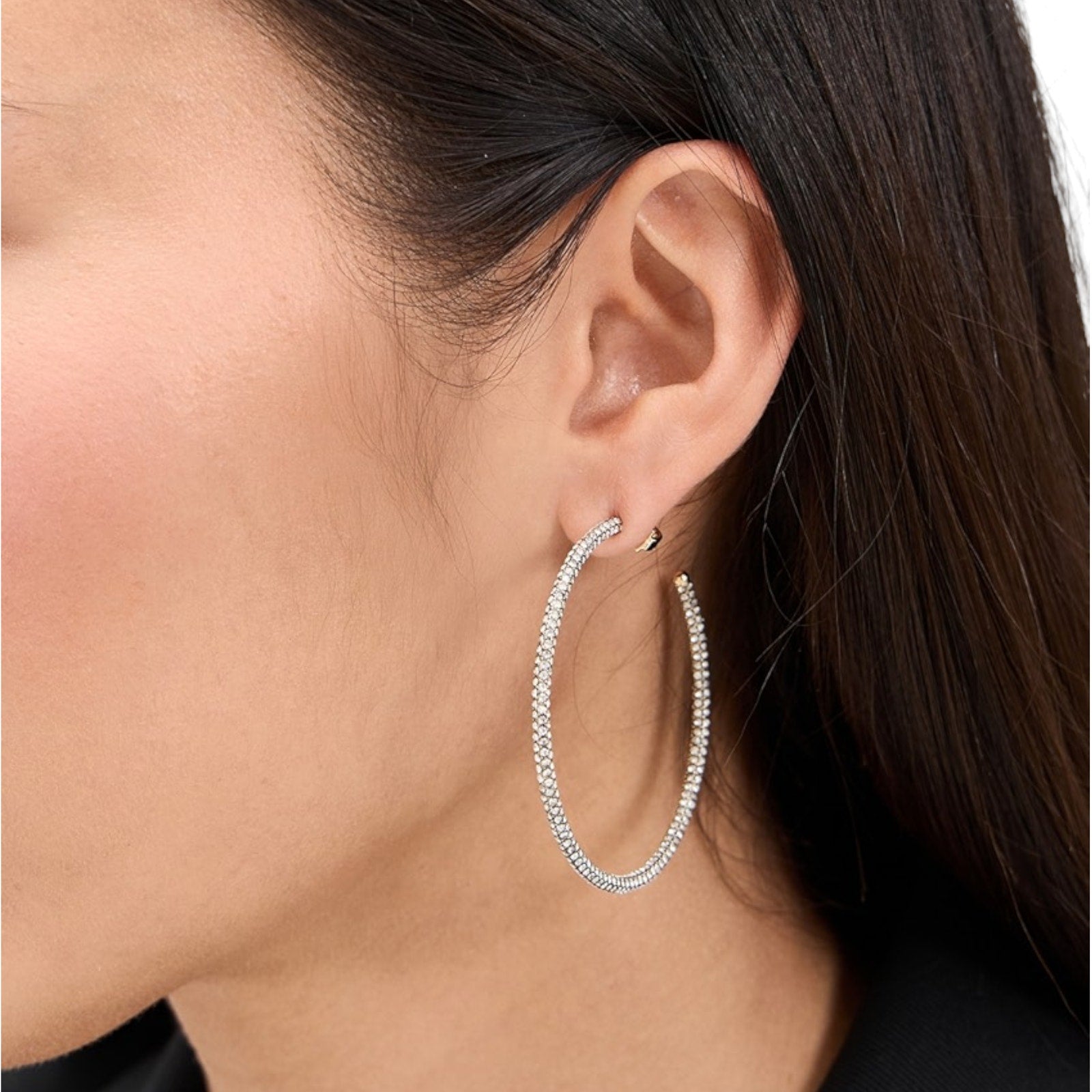 TORY BURCH Pavé Hoop Earrings Tory Burch