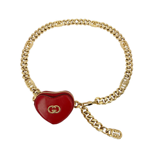 GUCCI Chain Belt with Interlocking G & Micro Heart Bag