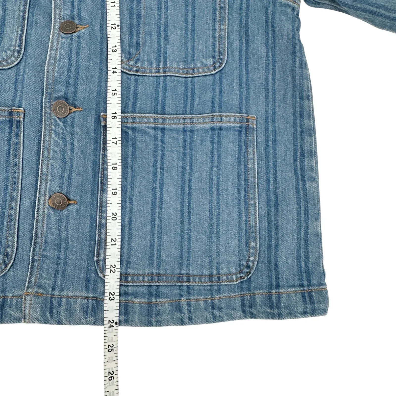 VERONICA BEARD Dahl Striped Denim Jacket S - flyKAMP