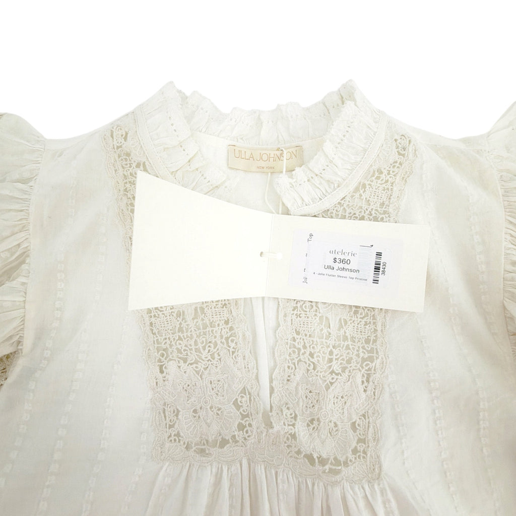 ULLA JOHNSON Jolie Flutter Sleeve Top in Pristine 4|S Ulla Johnson