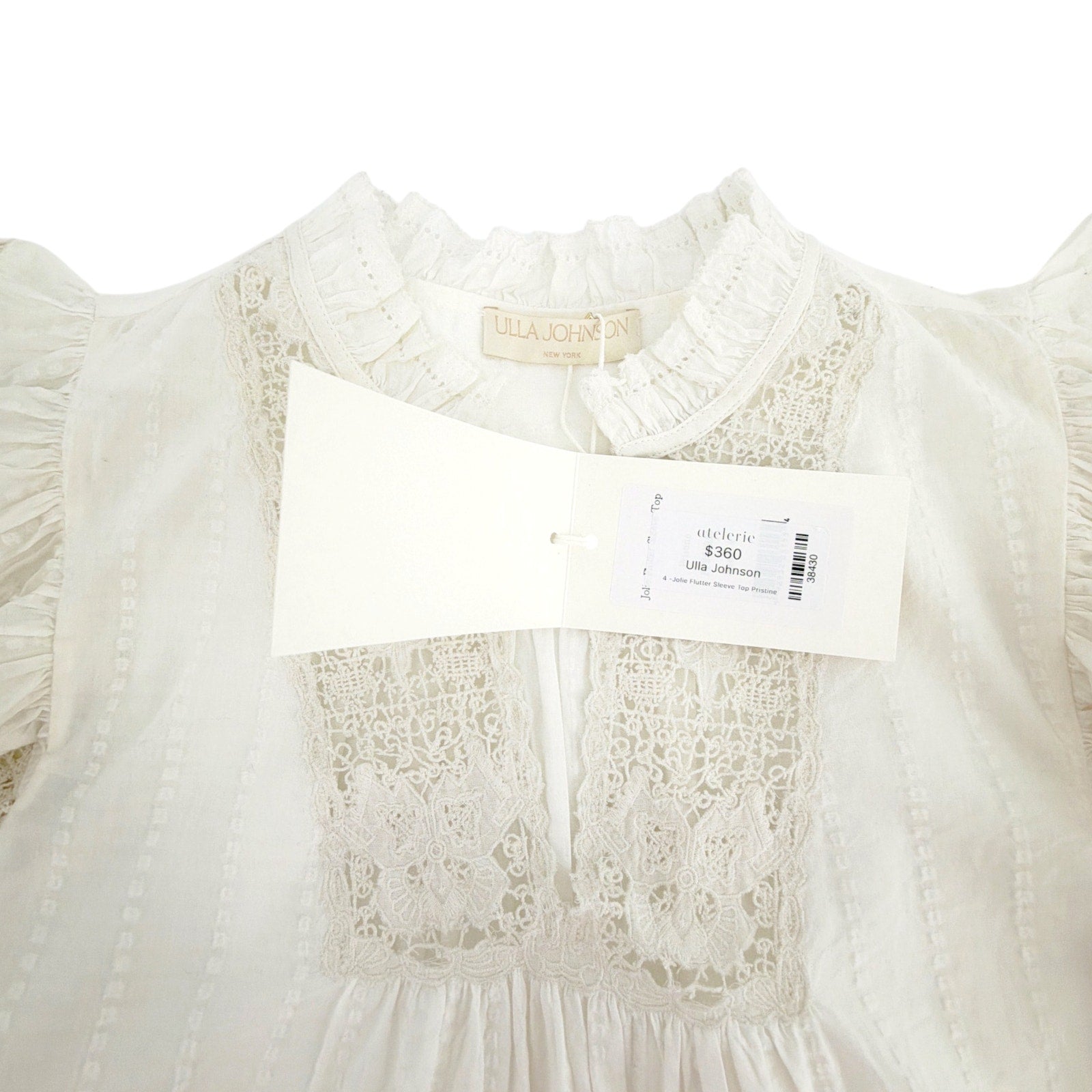 ULLA JOHNSON Jolie Flutter Sleeve Top in Pristine 4|S Ulla Johnson
