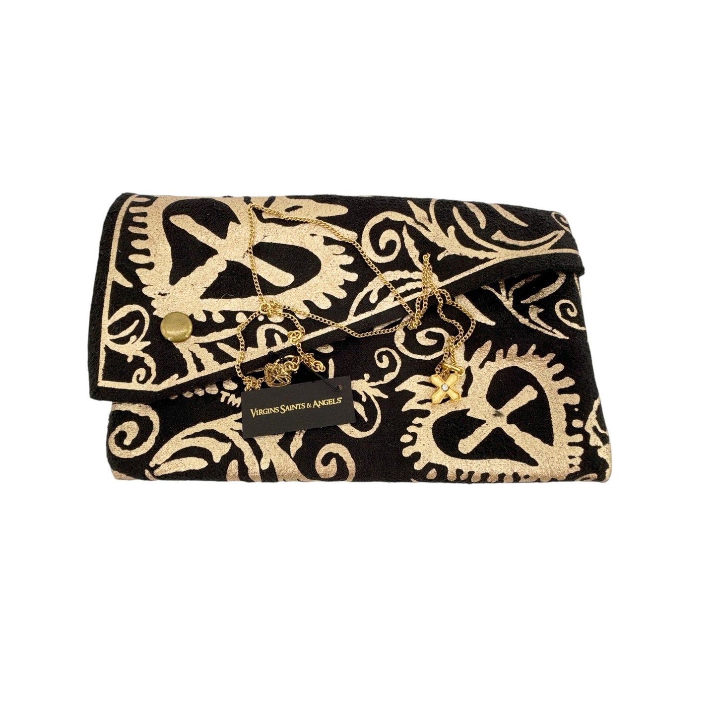 VIRGINS SAINTS & ANGELS VSA Peace Cross Charm Necklace in Gold