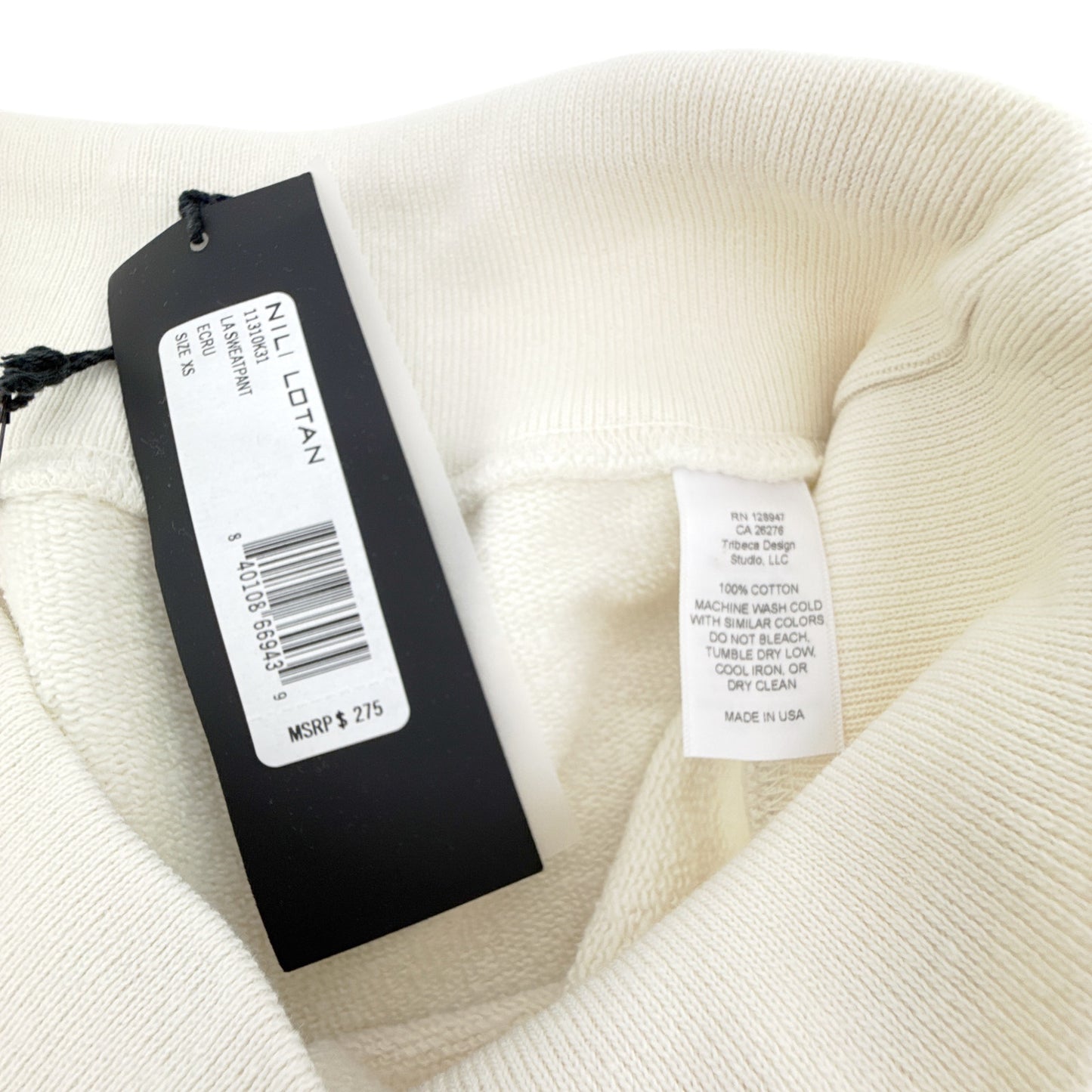 NILI LOTAN LA Sweatpant in Ecru XS