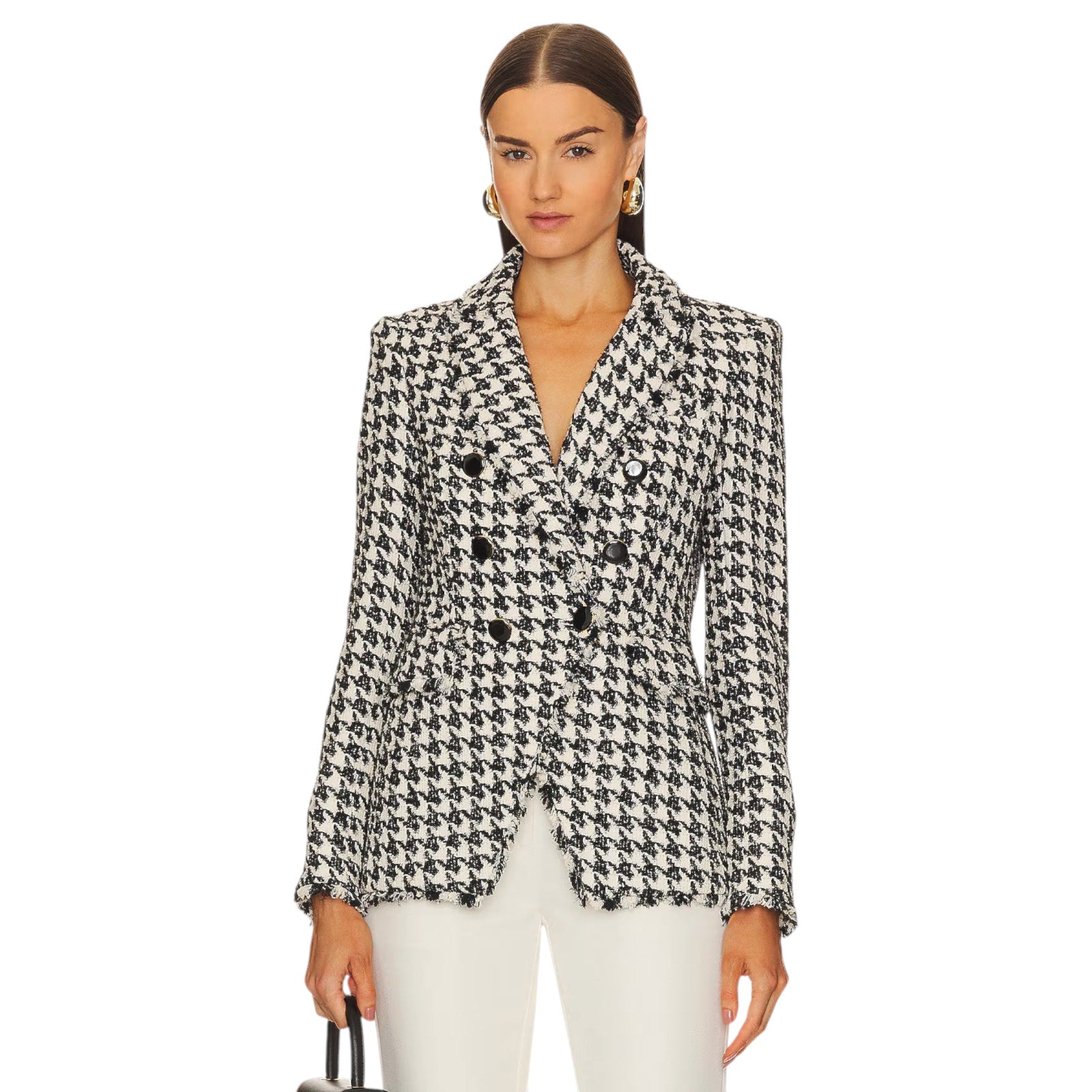 VERONICA BEARD Miller Dickey Jacket in Black & Off-White Houndstooth 2 Veronica Beard