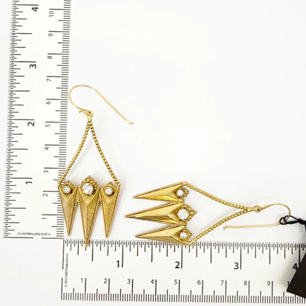 VIRGINS SAINTS & ANGELS VSA Electra Rays Hook Earrings in Gold - flyKAMP