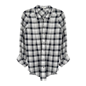JOIE Katrine Plaid Shirt in Black & White XS