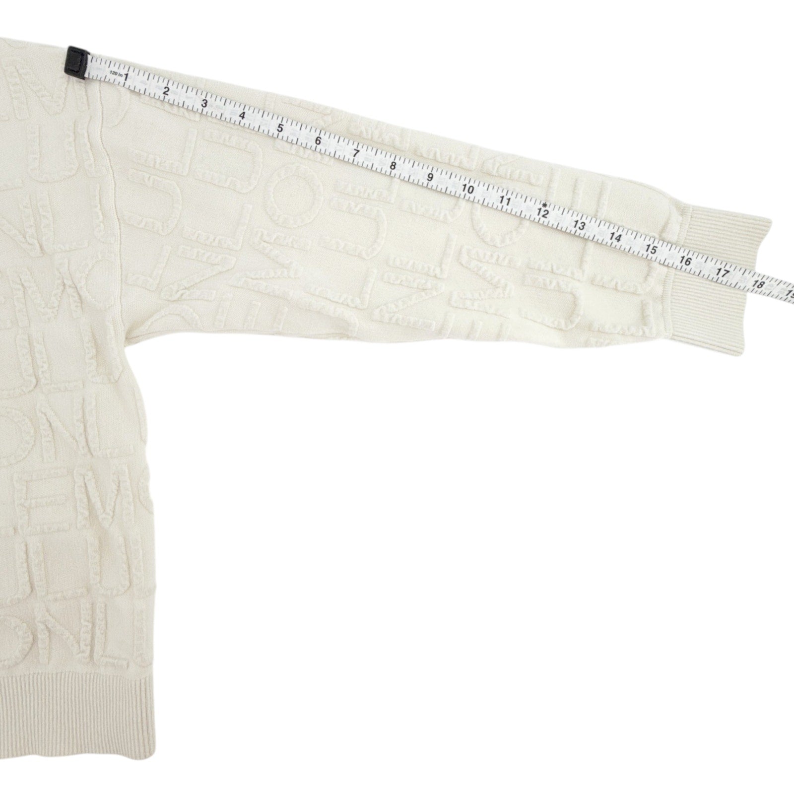 LULULEMON Cotton Blend Jacquard Crewneck Sweater in Light Ivory S Lululemon