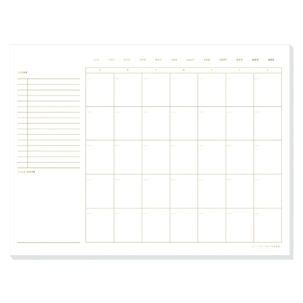 SMITTEN on PAPER Open Dated Desk Calendar in White - flyKAMP