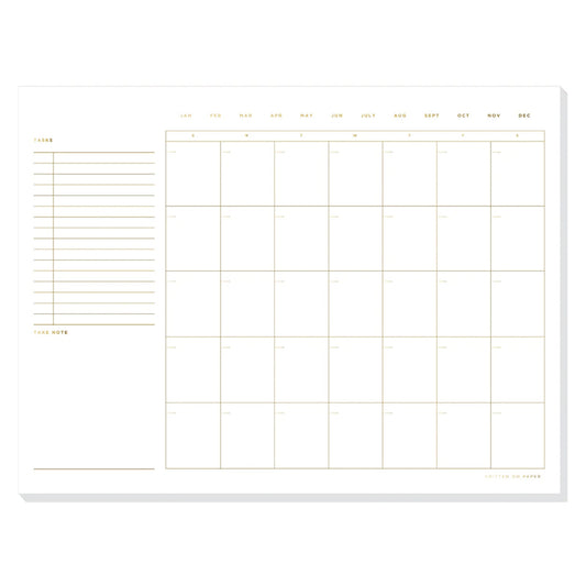 SMITTEN on PAPER Open Dated Desk Calendar in White