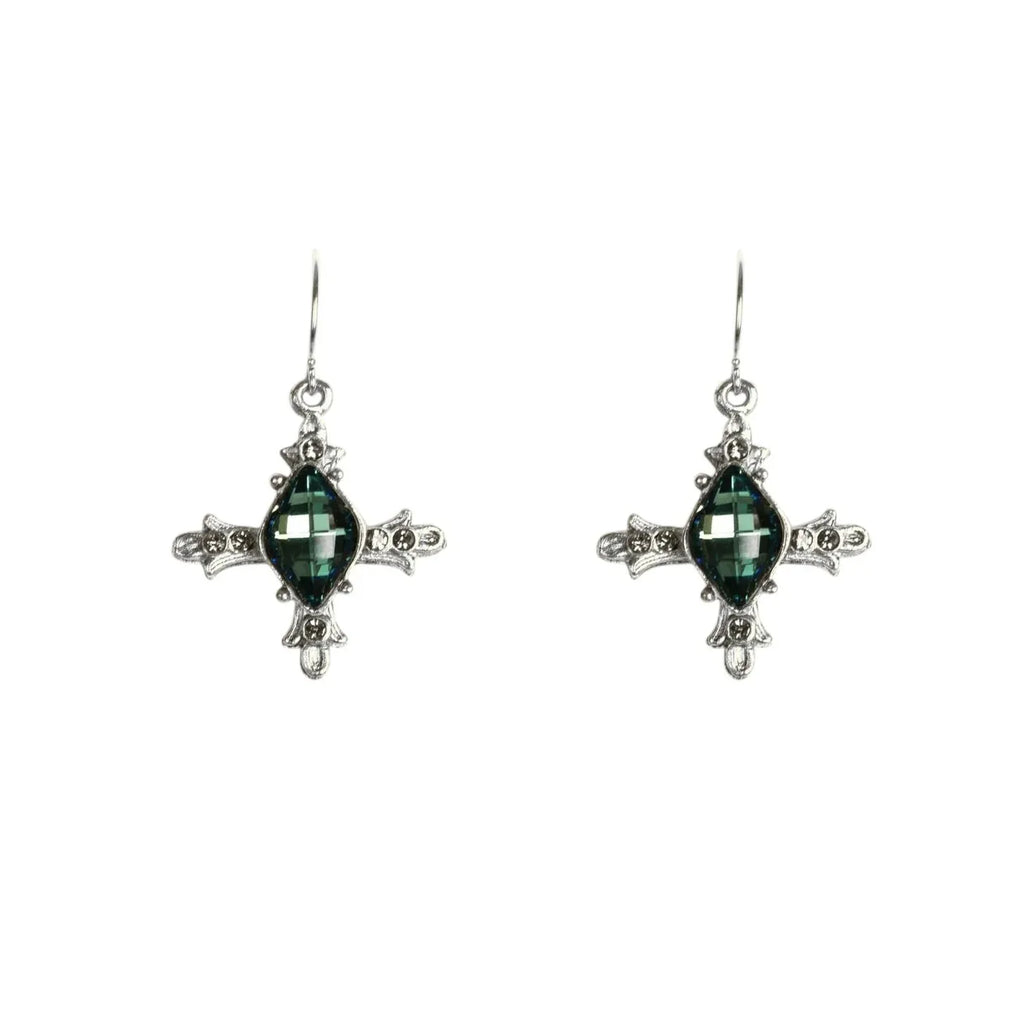 VIRGINS SAINTS & ANGELS VSA Ice Cross Earrings in Silver & Tourmaline - flyKAMP
