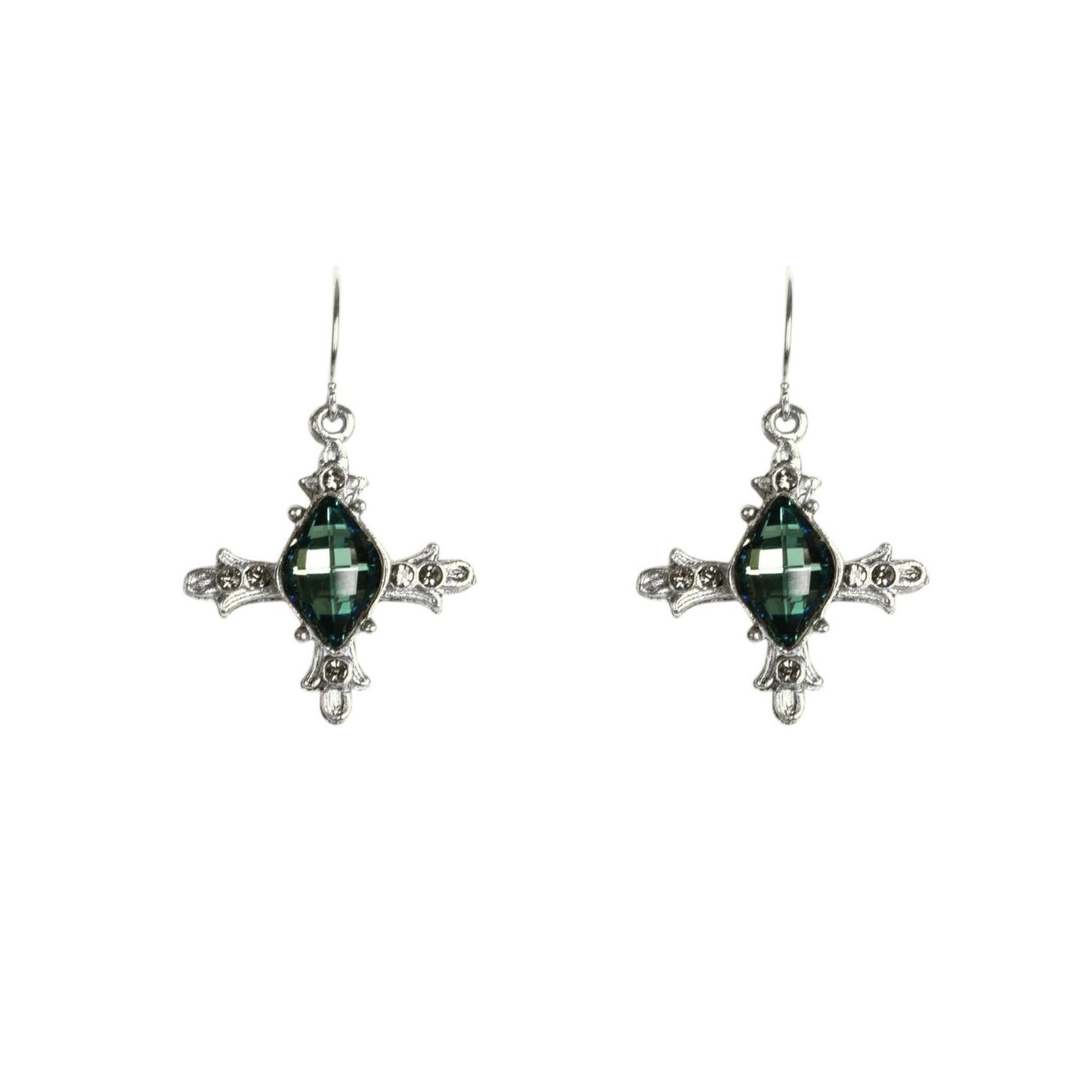VIRGINS SAINTS & ANGELS VSA Ice Cross Earrings in Silver & Tourmaline