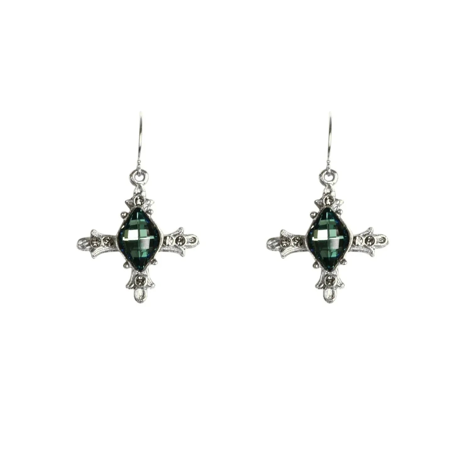 VIRGINS SAINTS & ANGELS VSA Ice Cross Earrings in Silver & Tourmaline - flyKAMP