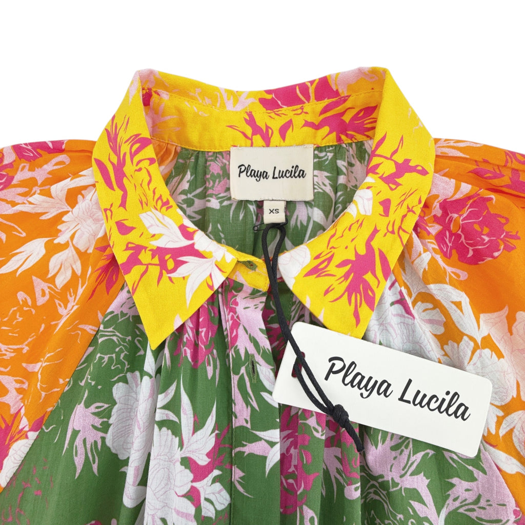 PLAYA LUCILA Prmul 1272 Dress in Orange & Pink Multi XS Playa Lucila