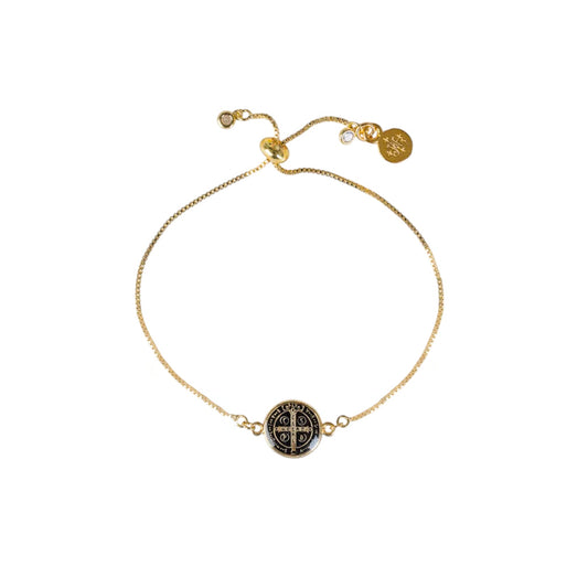 MY SAINT MY HERO Jubilee Benedictine Bracelet in Black & Gold