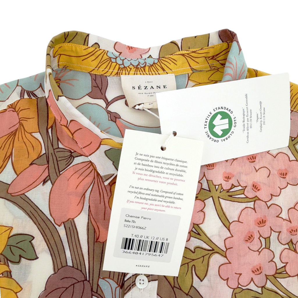 SEZANE Chemise Pierro Shirt in 70's Boho FR40|US8|L Sézane