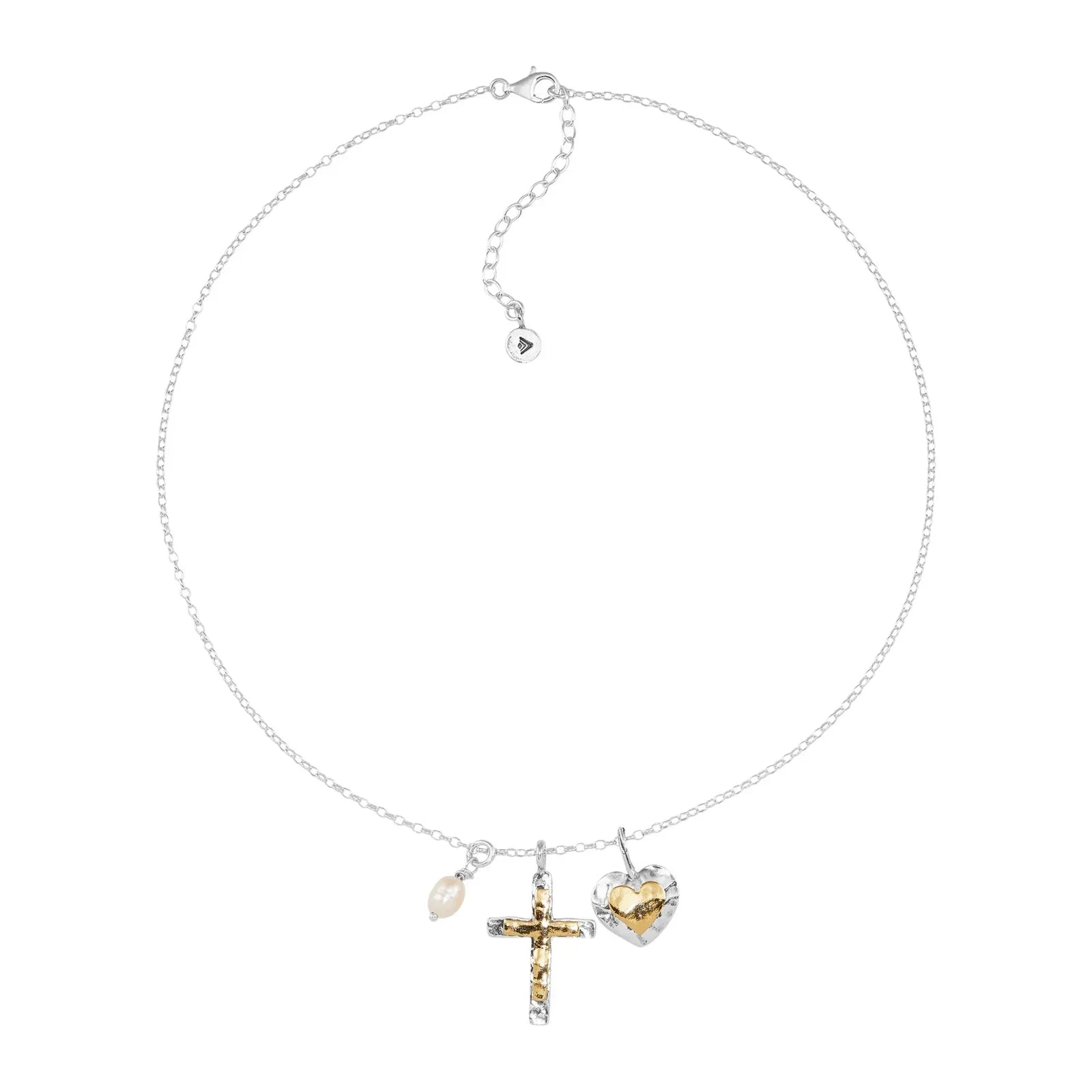 SILPADA Powerful Duo Necklace Gold Plate & Silver Pearl Necklace - flyKAMP