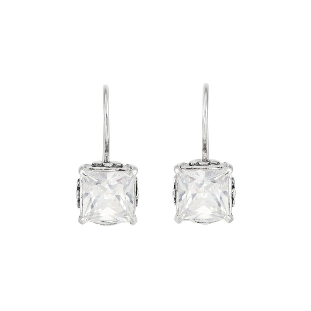 SILPADA Crystal Clear Silver Cubic Zirconia Drop Earrings