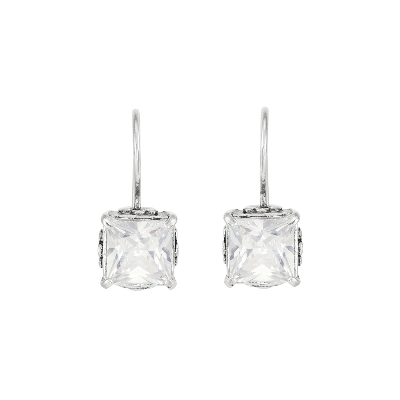 SILPADA Crystal Clear Silver Cubic Zirconia Drop Earrings