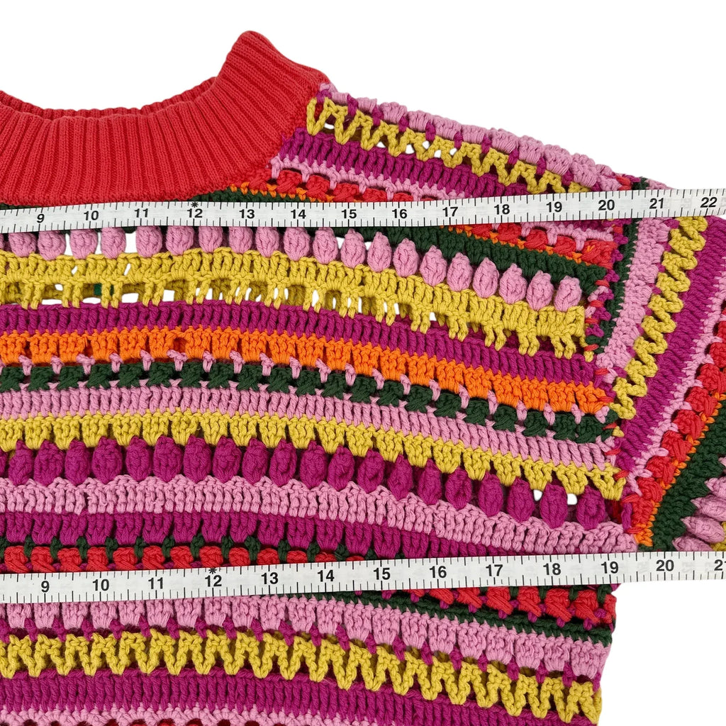 FARM RIO Fruit Dream Crochet Sweater XS - flyKAMP