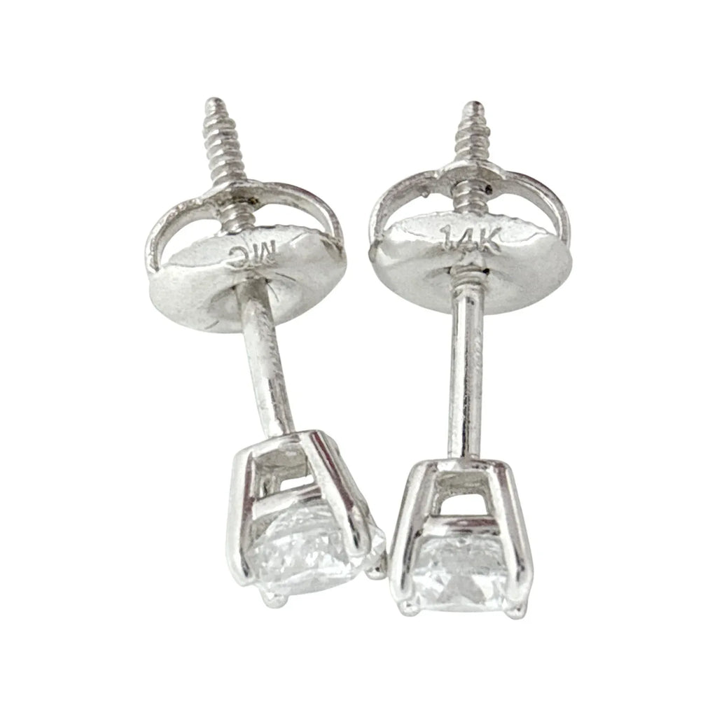 DIAMOND Certified Lab-Grown Solitaire Stud Earrings 1/2 CT. TW in 14k White Gold - flyKAMP