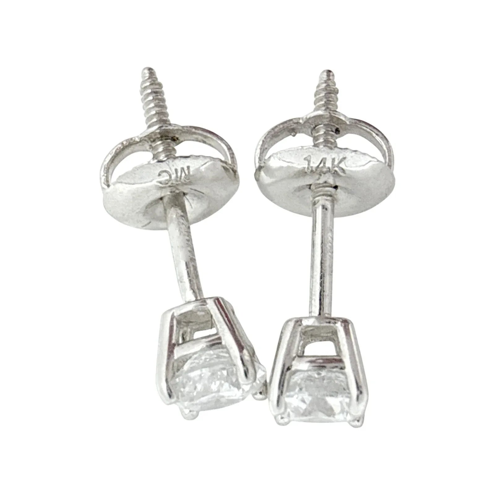 DIAMOND Certified Lab-Grown Solitaire Stud Earrings 1/2 CT. TW in 14k White Gold - flyKAMP
