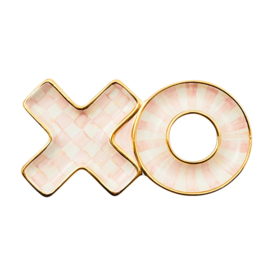 MACKENZIE-CHILDS XO Dish in Rosy Check