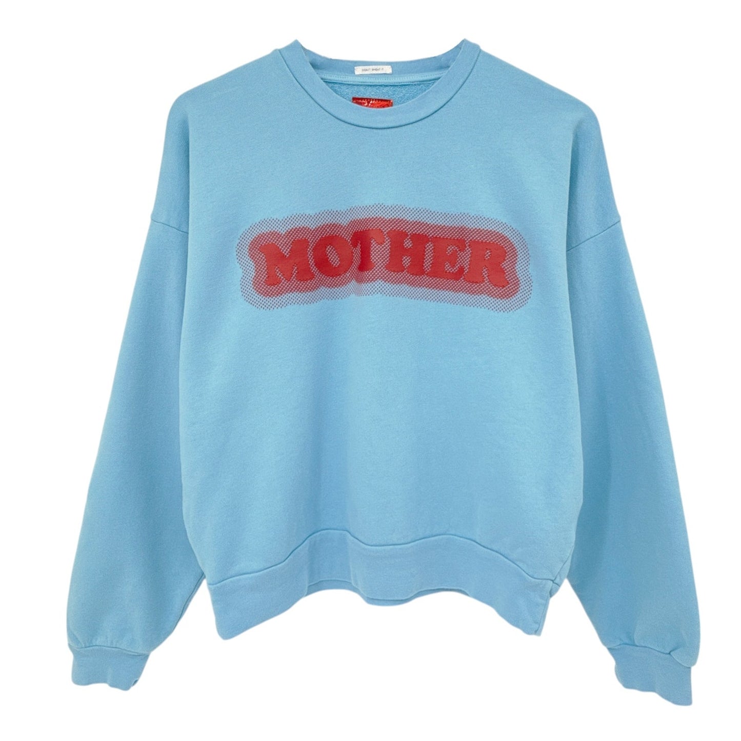 MOTHER The Drop Square Logo Cotton Sweatshirt in Mother High Density XS
