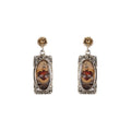VIRGINS SAINTS & ANGELS VSA Retablo Rectangular Framed Earrings in Silver Virgins Saints & Angels