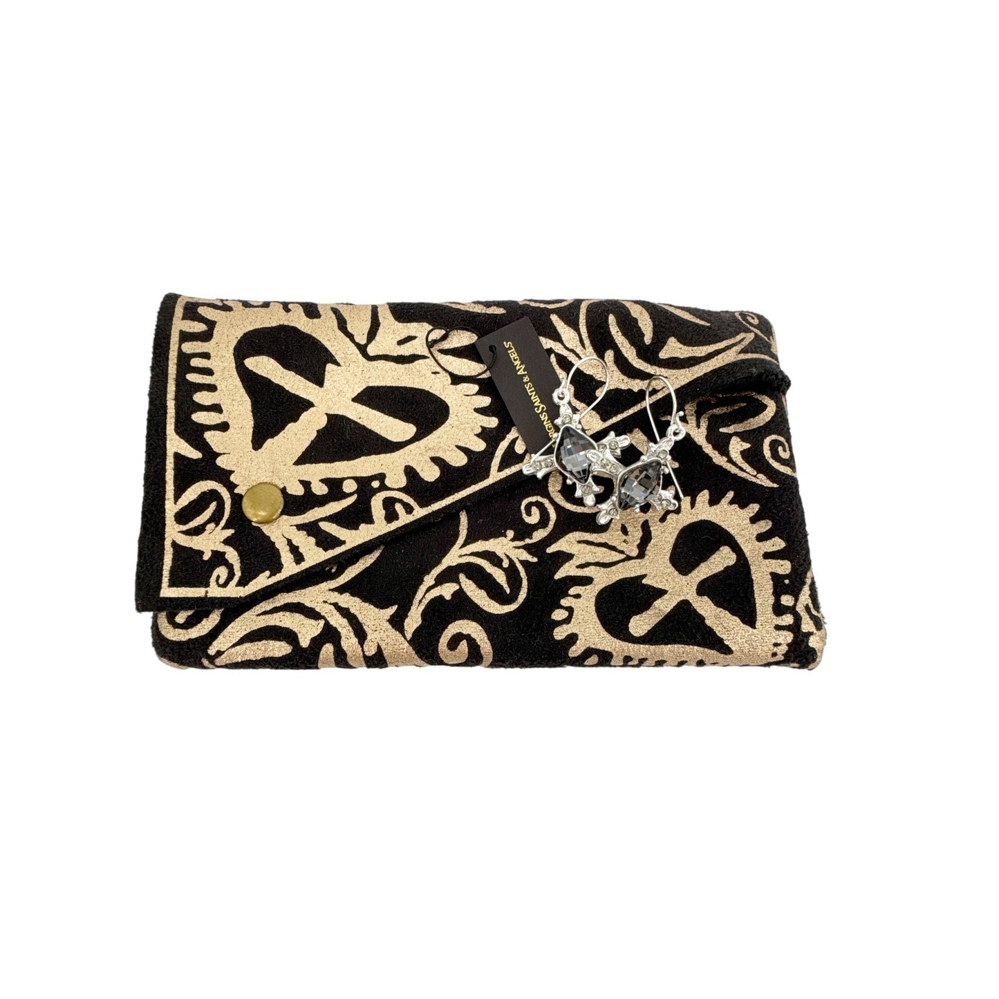 VIRGINS SAINTS & ANGELS VSA Ice Cross Earrings in Silver & Night