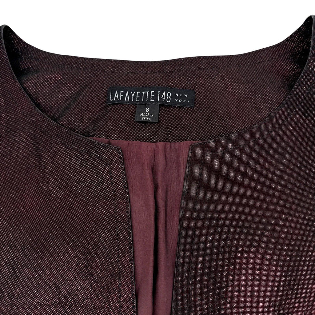 LAFAYETTE 148 New York 3/4 Sleeve Ritchie Leather Jacket in Beet 8|M - flyKAMP