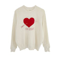 THE GREAT. The College Sweatshirt in Washed White with Red Heart Graphic 0|XS The Great.