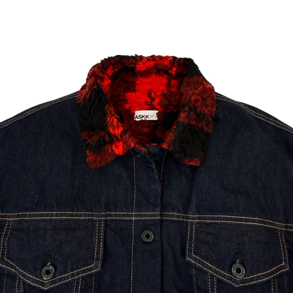 ASKK NY Nova Lined Jacket in Indigo Plaid 1|S - flyKAMP