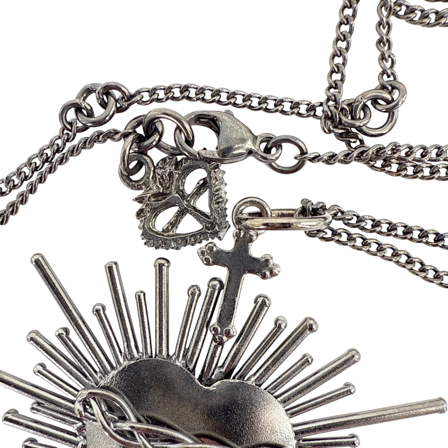 VIRGINS SAINTS & ANGELS VSA Sacred Flame Charm Necklace in Gunmetal 20"